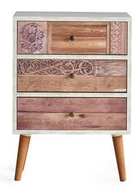 Kummut Kalune Design Liza, valge/pähklipuu, 35 x 50 x 68 cm