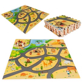 Spēļu paklājs EcoToys Puzzle Mat 57562, 93.5 cm x 93.5 cm, 9 gab.