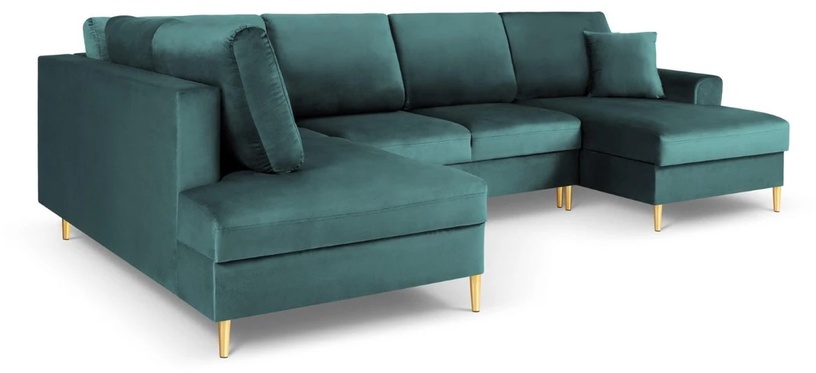 Dīvāngulta Micadoni Home Moghan Velvet Panoramic, zaļa, kreisais, 313 x 194 cm x 88 cm