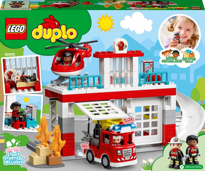Konstruktors LEGO® DUPLO® Ugunsdzēsēju depo un helikopters 10970