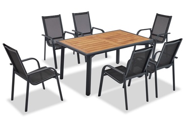 Välimööbli komplekt Floriane Garden Berlin 561CLR1130, pruun /antratsiit, 6 istekohta