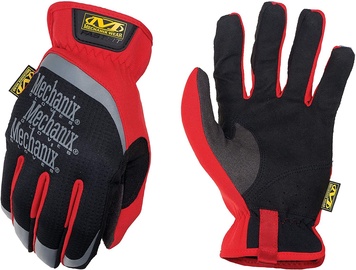 Darba cimdi pirkstaiņi Mechanix Wear FastFit MFF-02-008, ādas imitācija, melna/sarkana, S, 2 gab.