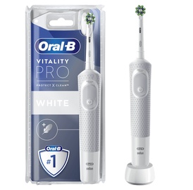 Elektrinis dantų šepetėlis Oral-B Vitality Pro, baltas/pilkas