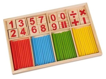 Mokomieji mediniai pagaliukai Kruzzel Educational 22447, 1.7 cm, įvairių spalvų
