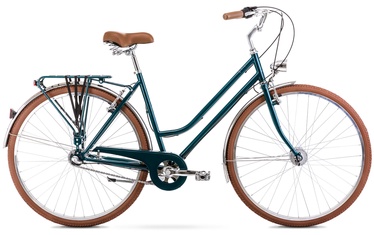 Velosipēds pilsētas Romet Vintage Classic D, 28 ", L rāmis, brūna/zaļa