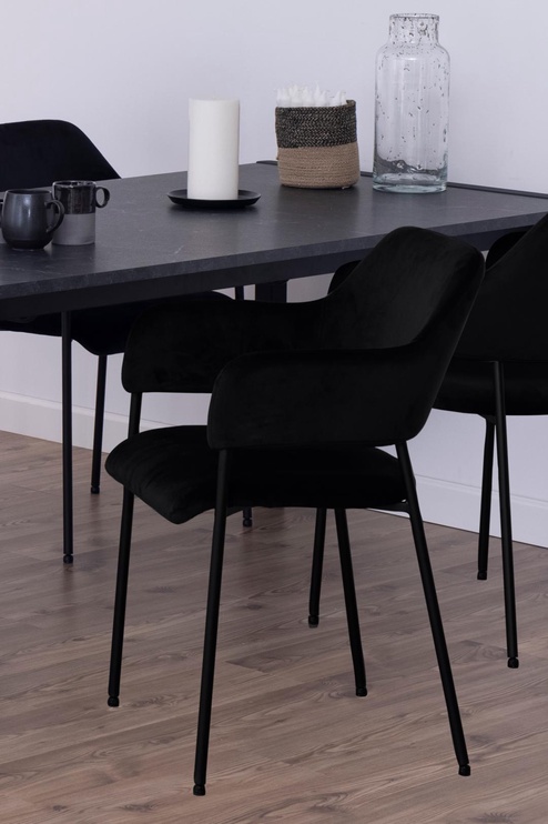Ēdamistabas krēsls Lima, matēts, melna, 55 cm x 54 cm x 82 cm