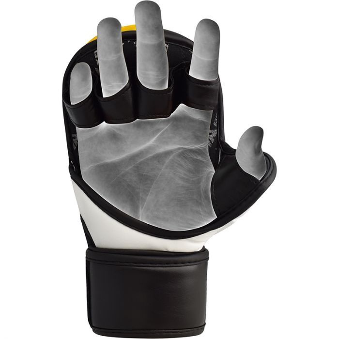 Перчатки для ММА RDX Grappling Rex T6 Plus GGR-T6Y-S+, белый/черный/желтый, S