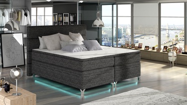 Кровать Amadeo Berlin 02, 160 x 200 cm, темно-серый, с матрасом, с решеткой
