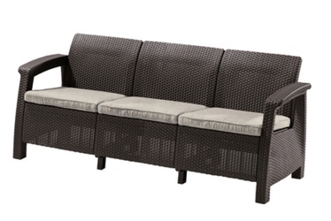 Садовый диван Keter Corfu Love Seat Max, коричневый, 182 см x 70 см x 79 см