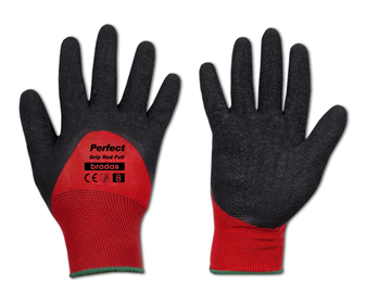 Рабочие перчатки перчатки Bradas Perfect Grip, полиэстер/латекс, красный, 8, 6 шт.