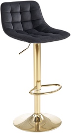 Барный стул H120, блестящий, золотой/черный, 43 см x 44 см x 84 - 106 см