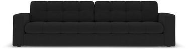 Dīvāns Micadoni Home Justin Structured Fabric 4 Seats, melna, 227 x 90 cm x 72 cm