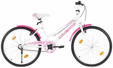 Bērnu velosipēds VLX Kids Bike 92187, balta/rozā, 24"