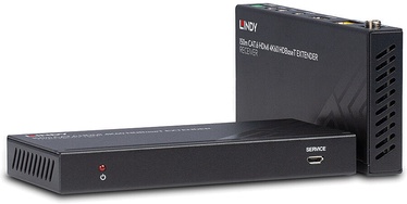 Ilgintuvas Lindy 150m Cat.6 HDMI 4K60, IR & RS-232 HDBaseT Extender HDMI/3.5mm/RJ-45/TosLink, HDMI/3.5mm/RJ-45/TosLink, juoda