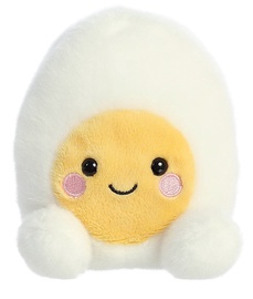 Mīkstā rotaļlieta Aurora Palm Pals Plush Boiled Egg, balta/dzeltena, 7 cm