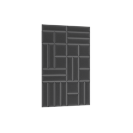 Dekoratyvinės tekstilinės sienų plokštės Quadratta, 195 cm x 120 cm, 3.5 cm, tamsiai pilka, 26 vnt.