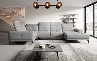 Stūra dīvāns Neviro Gojo 4, gaiši pelēka, kreisais, 201 x 350 cm x 77 cm