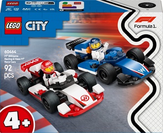 Konstruktor LEGO® City F1® Williams Racing ja Haas F1® Race autod 60464, 92 tk
