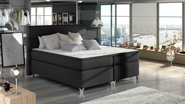 Кровать Amadeo Soft 11, 140 x 200 cm, черный, с матрасом, с решеткой