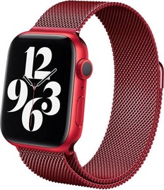 Ремешок Crong Milano Steel Apple Watch 38/40mm, красный