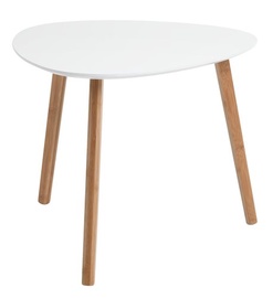 Журнальный столик Domoletti Taika, белый/дерево, 55 см x 55 см x 45 см