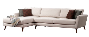 Stūra dīvāns-gulta Hanah Home Mayorka, bēša, kreisais, 303 x 168 cm x 85 cm