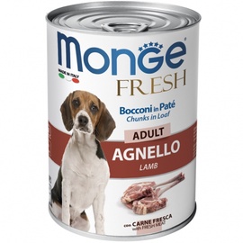 Mitrā barība (konservi) suņiem Monge Fresh Adult, jēra gaļa, 0.4 kg