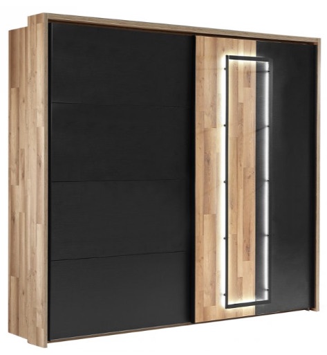 Riidekapp Forte Sirius Crown SRCSET01B-C837, tamm/must, 63.5 cm x 280.9 cm x 215.9 cm
