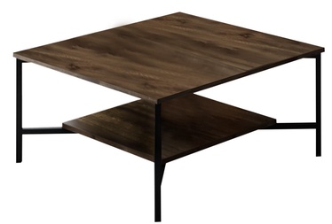 Журнальный столик Kalune Design Black Line, черный/ореховый, 80 см x 80 см x 40 см