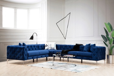 Piecvietīgs stūra dīvāns Hanah Home Como, tumši zila, labais, 350 x 270 cm x 73 cm