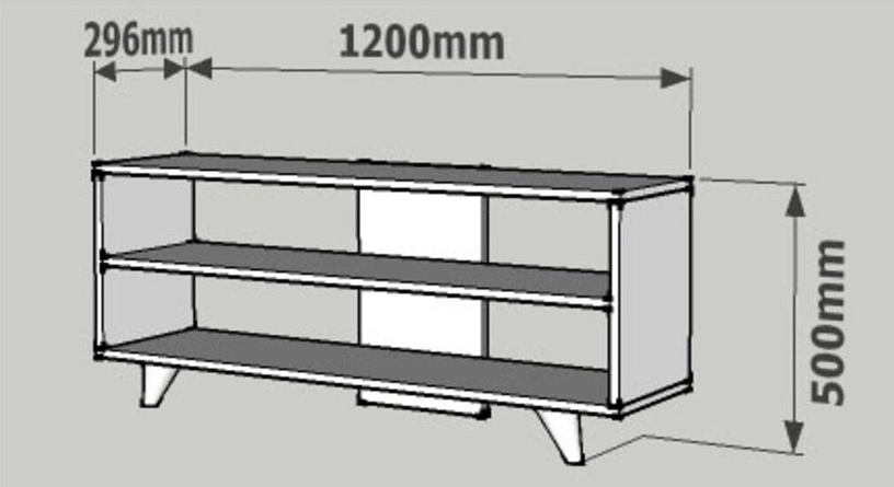 ТВ стол Kalune Design One, дубовый, 120 см x 29.6 см x 50 см