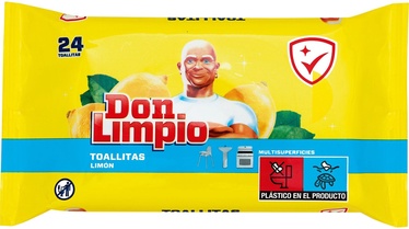 Mitrās salvetes Don Limpio Lemon Wipes 4210-06430, dažādām virsmām