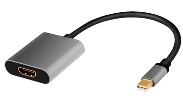 Tinklo kabelis Logilink CDA0110 Mini Display port male, HDMI A female, 0.15 m, juoda/pilka