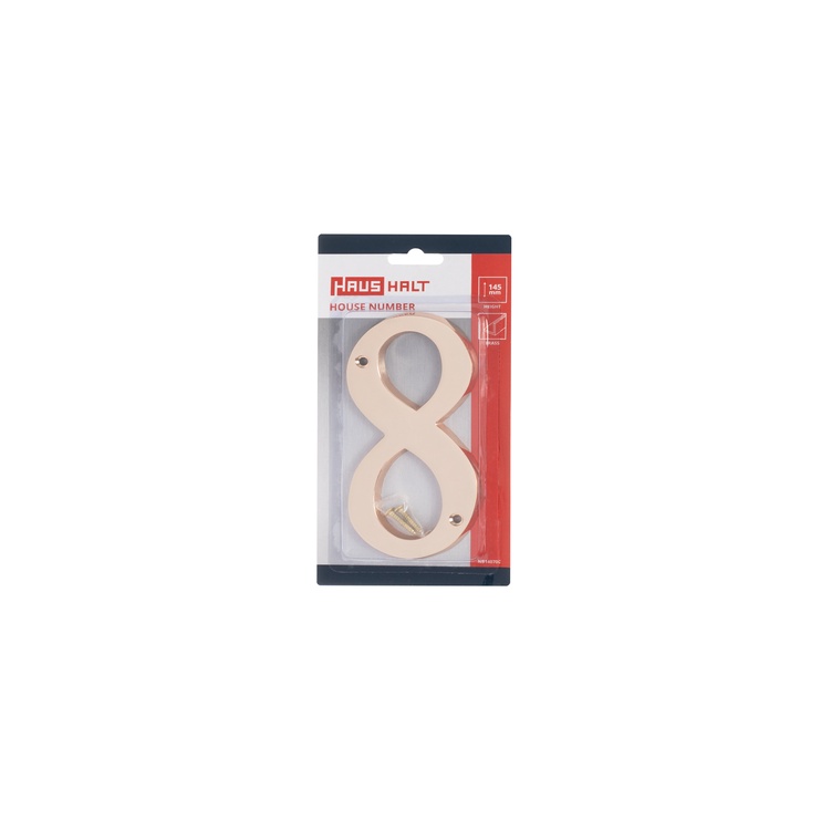 Durvju numurs Haushalt BP-8, 145 mm x 70 mm, misiņš, misiņa