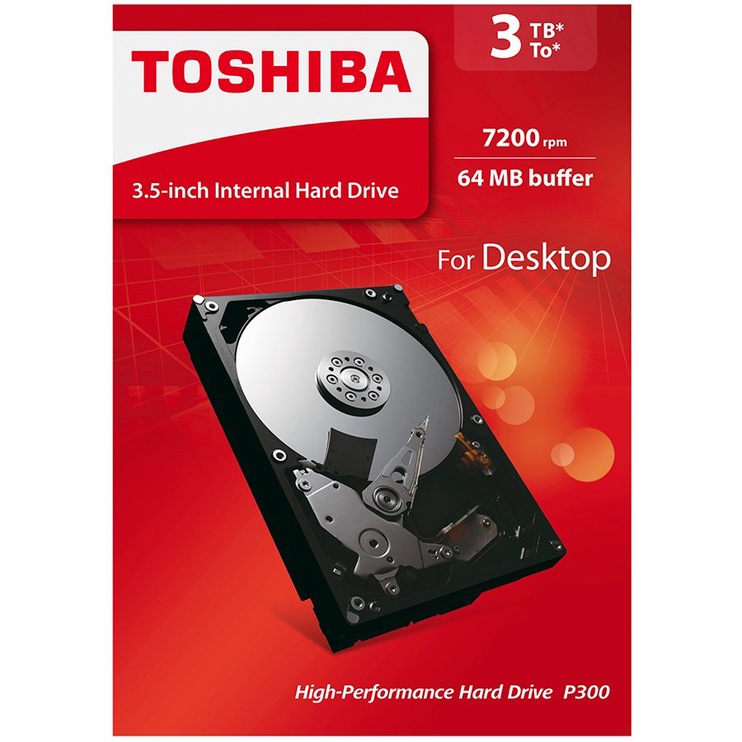 Kietasis diskas (HDD) Toshiba P300 HDWD130EZSTA, 3.5", 3 TB