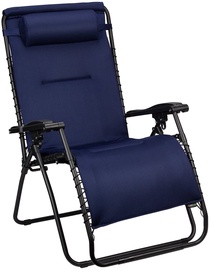 Sulankstoma kėdė Abbey Chaise Longue, mėlyna/juoda, 112 cm x 90 cm x 75 cm