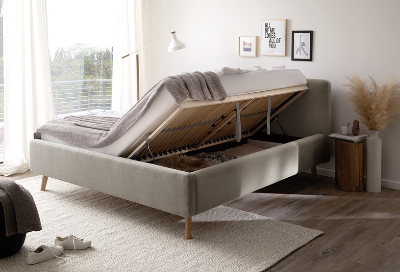 Кровать Mattis Aspen, 160 x 200 cm, коричневый/серый, с решеткой