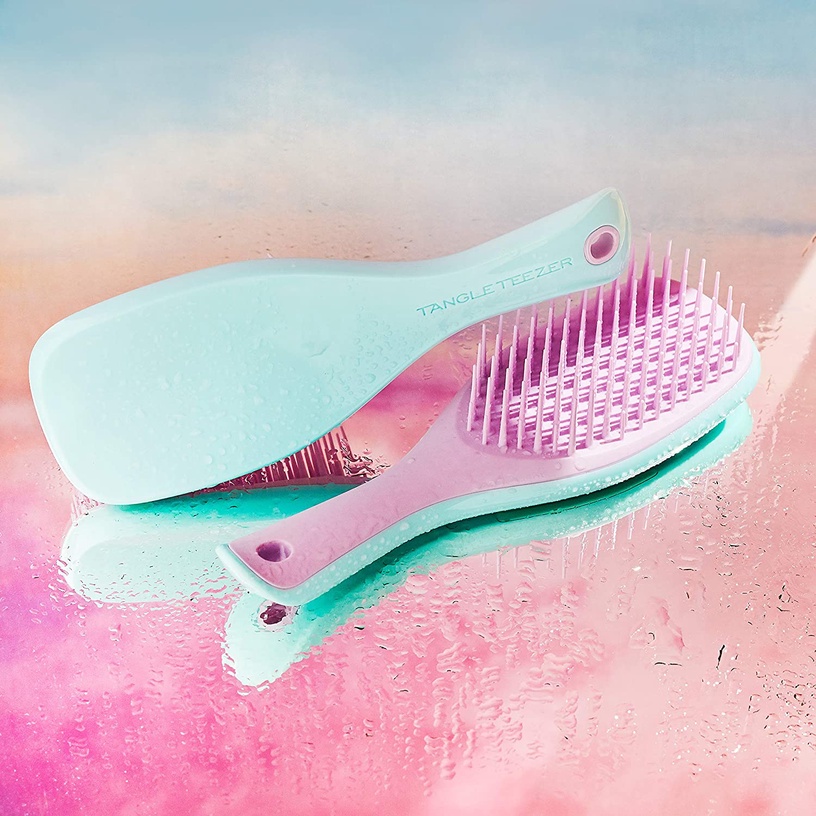 Matu ķemme Tangle Teezer Wet Detangling Mini Wisteria Leaf, zaļa/violeta