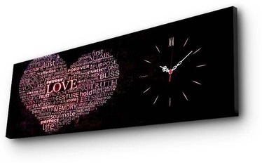 Pulkstenis - bilde Wallity Canvas 3090CS-4, melna/rozā, koks/kanva, 90 cm x 30 cm