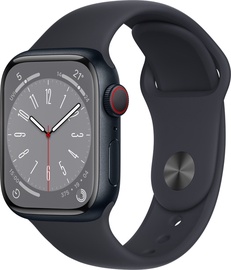 Viedais pulkstenis Apple Watch Series 8 GPS + Cellular 41mm Midnight Aluminium Case with Midnight Sport Band - Regular
