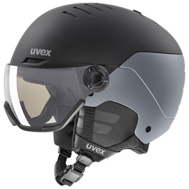 Suusakiivri ja prillide komplekt Uvex Wanted Visor Pro V, must/hall, 58-61 cm