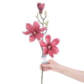 Искусственный цветок, магнолия AmeliaHome Mangoli Burgurdy, розовый, 690 мм