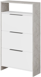 Обувной шкаф Kalune Design Kaju, белый/серый, 28 см x 78 см x 139 см