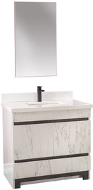Комплект мебели для ванной Kalune Design Edisto 36, белый/черный, 54 x 90 см x 86 см