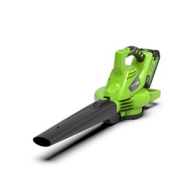Аккумуляторная воздуходувка для листьев Greenworks GD40BV, черный/зеленый (поврежденная упаковка)