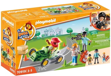 Konstruktor Playmobil Duck On Call Ambulance Action: Help the Racing Driver 70919, plastik
