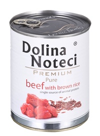 Mitrā barība (konservi) suņiem Dolina Noteci & Piper Pure, liellopa gaļa/rīsi, 0.8 kg