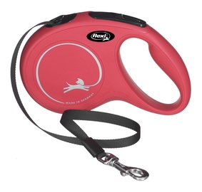 Automātiskā pavada Flexi New Classic, melna/sarkana, 5 m