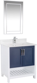 Комплект мебели для ванной Kalune Design Yampa 30, белый/темно-синий, 54 x 75 см x 86 см