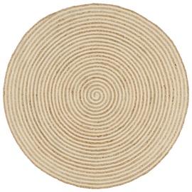 Ковер VLX Handmade Jute 133716, коричневый/белый, 90 см x 90 см